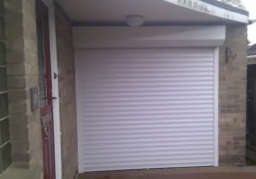 Cover for Automatic Roller Garage Door with External Box - Grantham Installation
