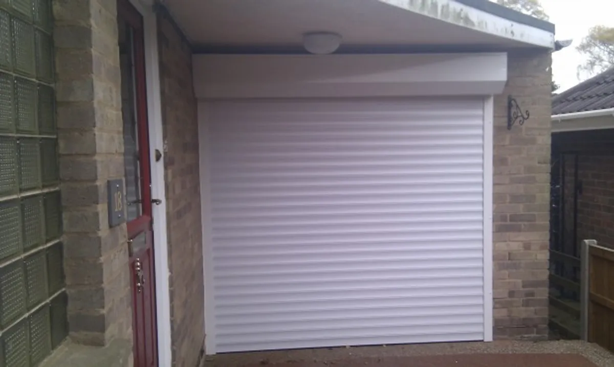 Cover for Automatic Roller Garage Door with External Box - Grantham Installation